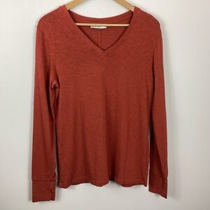 American Giant Premium Slub Long Sleeve V-Neck Tee Size Medium